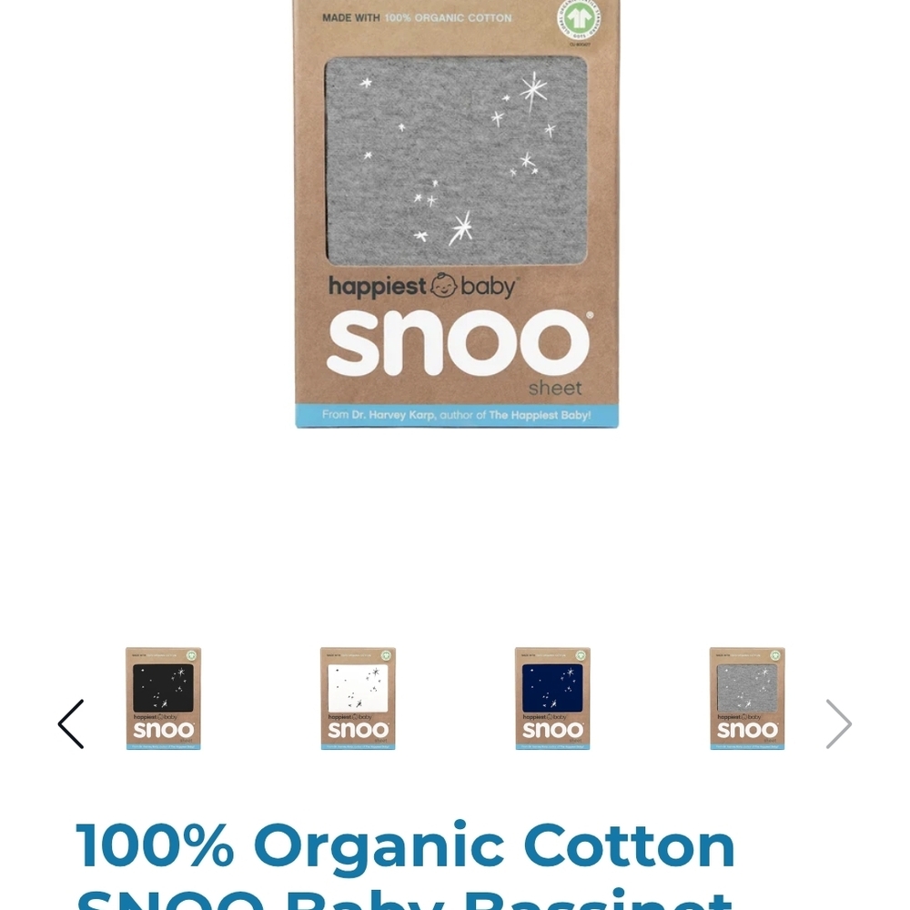 Two Happiest Baby SNOO Gray Baby Bassinet Sheets
